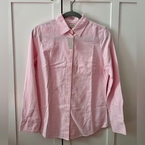 J.Crew Factory Pink Striped Button-Up oxford shirt in signature fit  Women Small